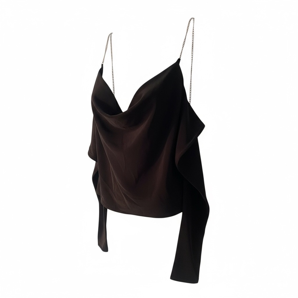 SHEIN Black Draped Camisole Top